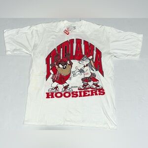 Vintage 90s Indiana University Hoosiers Looney Toons Double Sided Shirt Aop